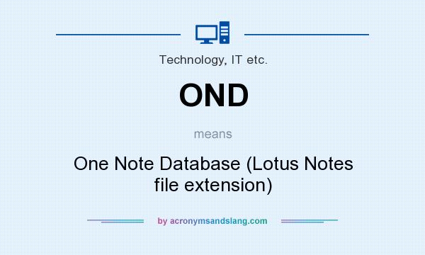 What does OND mean? It stands for One Note Database (Lotus Notes file extension)