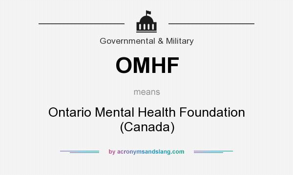 What does OMHF mean? It stands for Ontario Mental Health Foundation (Canada)