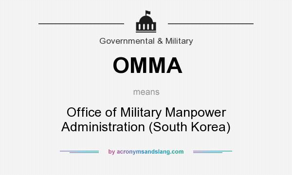 What does OMMA mean? It stands for Office of Military Manpower Administration (South Korea)