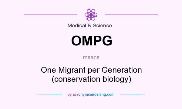 What does OMPG mean? It stands for One Migrant per Generation (conservation biology)