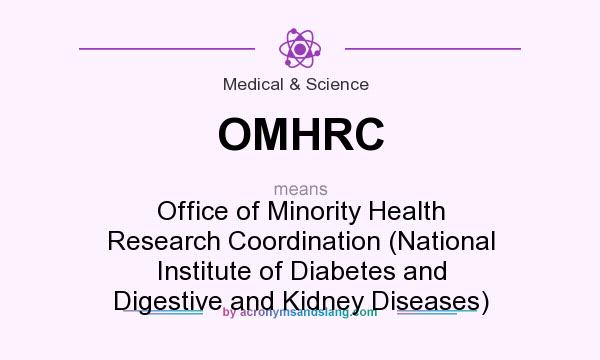 What does OMHRC mean? It stands for Office of Minority Health Research Coordination (National Institute of Diabetes and Digestive and Kidney Diseases)