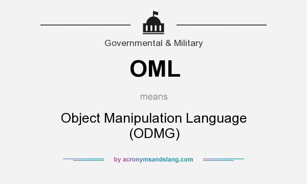 What does OML mean? It stands for Object Manipulation Language (ODMG)