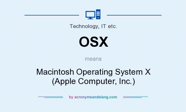 What does OSX mean? It stands for Macintosh Operating System X (Apple Computer, Inc.)