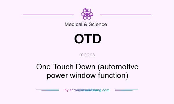 What does OTD mean? It stands for One Touch Down (automotive power window function)