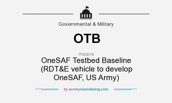 What does OTB mean? It stands for OneSAF Testbed Baseline (RDT&E vehicle to develop OneSAF, US Army)