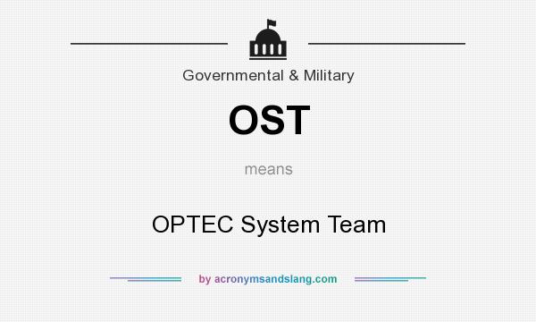 What does OST mean? It stands for OPTEC System Team