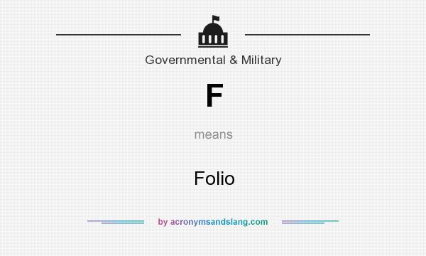 What does F mean? It stands for Folio