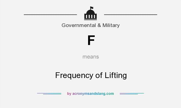 What does F mean? It stands for Frequency of Lifting