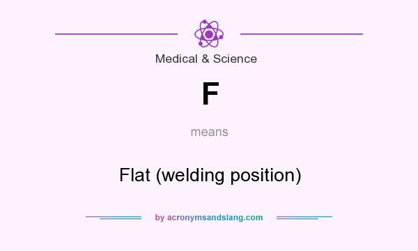 What does F mean? It stands for Flat (welding position)