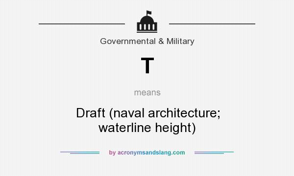 What does T mean? It stands for Draft (naval architecture; waterline height)