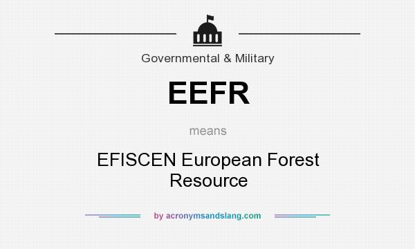 What does EEFR mean? It stands for EFISCEN European Forest Resource