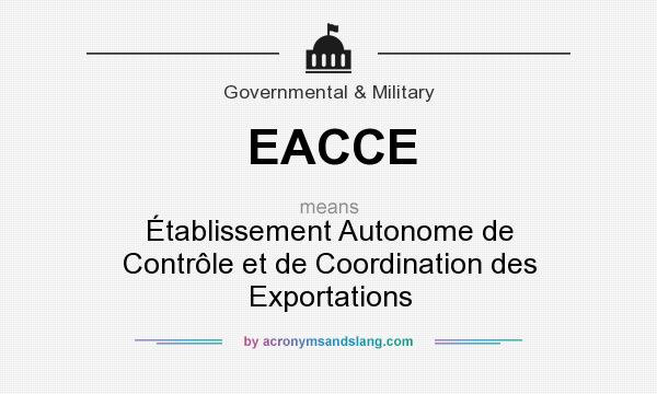 What does EACCE mean? It stands for Établissement Autonome de Contrôle et de Coordination des Exportations