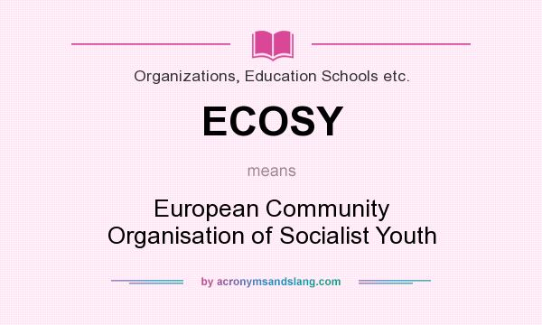 What does ECOSY mean? It stands for European Community Organisation of Socialist Youth