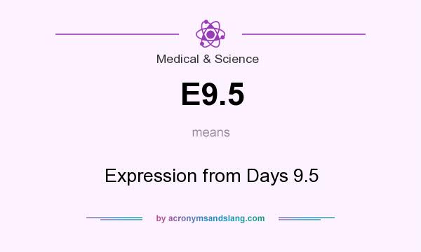 What does E9.5 mean? It stands for Expression from Days 9.5