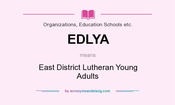 What does EDLYA mean? It stands for East District Lutheran Young Adults