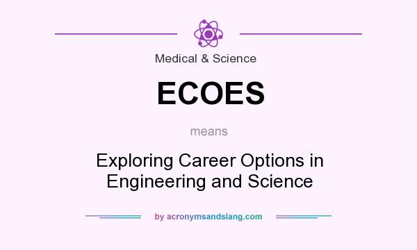 What does ECOES mean? It stands for Exploring Career Options in Engineering and Science