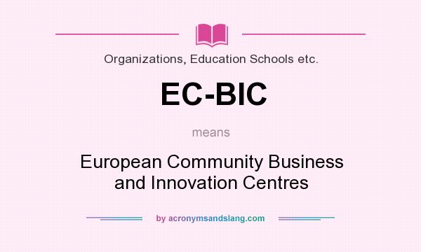 What does EC-BIC mean? It stands for European Community Business and Innovation Centres