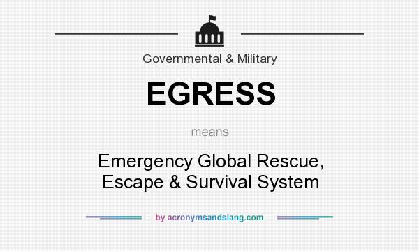What does EGRESS mean? It stands for Emergency Global Rescue, Escape & Survival System