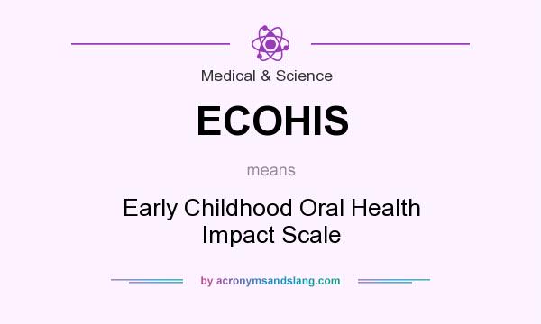 What does ECOHIS mean? It stands for Early Childhood Oral Health Impact Scale