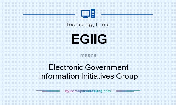 What does EGIIG mean? It stands for Electronic Government Information Initiatives Group