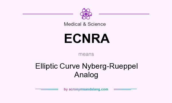 What does ECNRA mean? It stands for Elliptic Curve Nyberg-Rueppel Analog