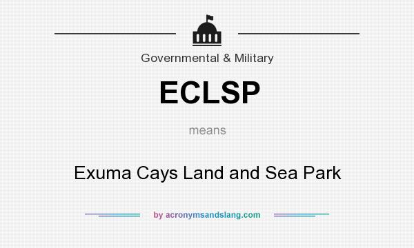 What does ECLSP mean? It stands for Exuma Cays Land and Sea Park