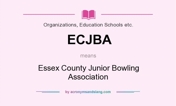 What does ECJBA mean? It stands for Essex County Junior Bowling Association