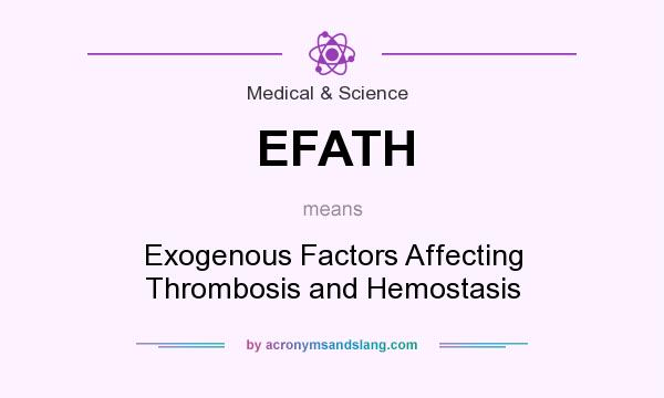 What does EFATH mean? It stands for Exogenous Factors Affecting Thrombosis and Hemostasis