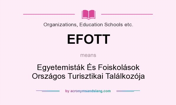 What does EFOTT mean? It stands for Egyetemisták És Foiskolások Országos Turisztikai Találkozója