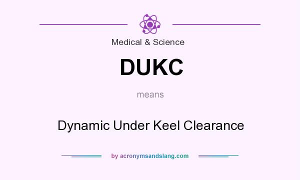 What does DUKC mean? It stands for Dynamic Under Keel Clearance