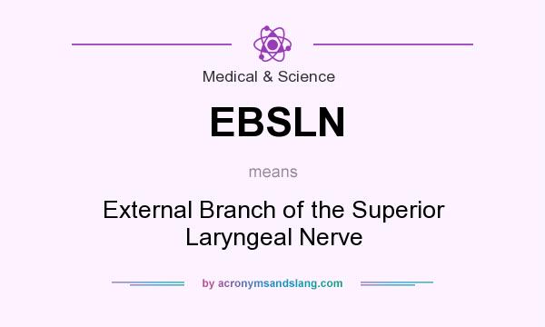 What does EBSLN mean? It stands for External Branch of the Superior Laryngeal Nerve