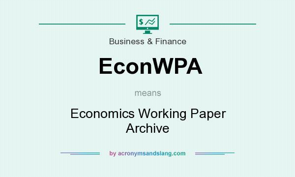 What does EconWPA mean? It stands for Economics Working Paper Archive