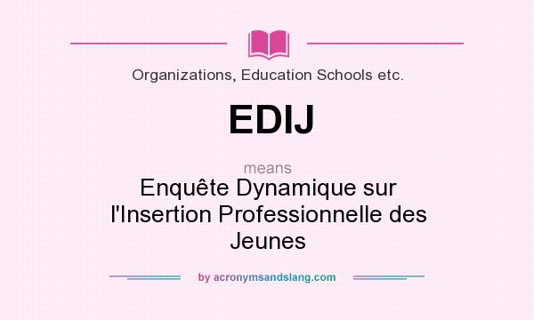 What does EDIJ mean? It stands for Enquête Dynamique sur l`Insertion Professionnelle des Jeunes