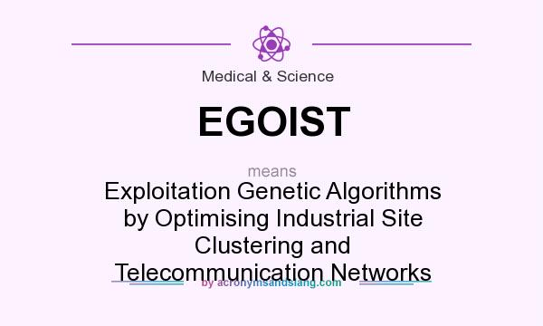 What does EGOIST mean? It stands for Exploitation Genetic Algorithms by Optimising Industrial Site Clustering and Telecommunication Networks