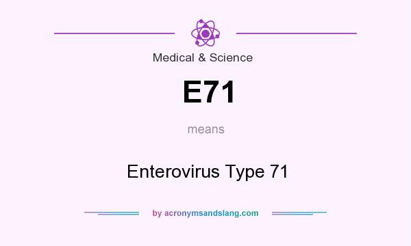 What does E71 mean? It stands for Enterovirus Type 71