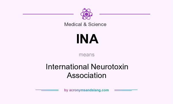 What does INA mean? It stands for International Neurotoxin Association