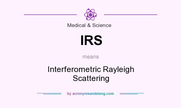 What does IRS mean? It stands for Interferometric Rayleigh Scattering