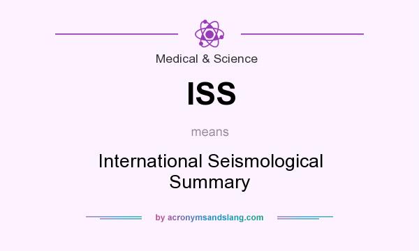What does ISS mean? It stands for International Seismological Summary