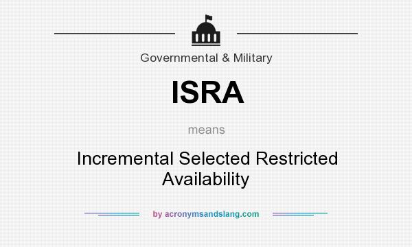 What does ISRA mean? It stands for Incremental Selected Restricted Availability