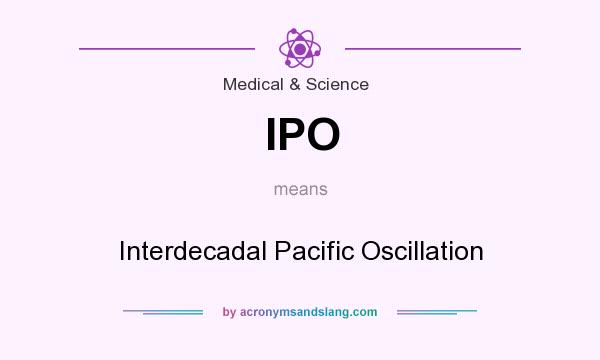 What does IPO mean? It stands for Interdecadal Pacific Oscillation