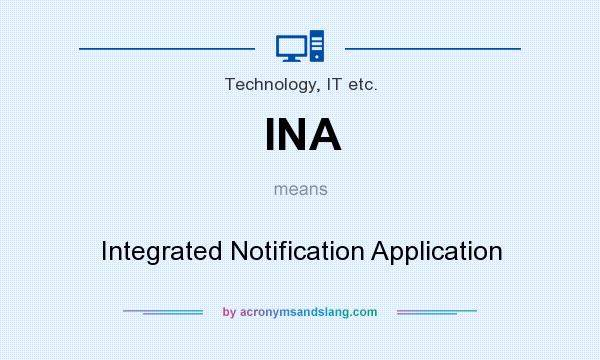 What does INA mean? It stands for Integrated Notification Application