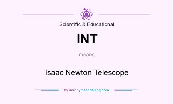 What does INT mean? It stands for Isaac Newton Telescope