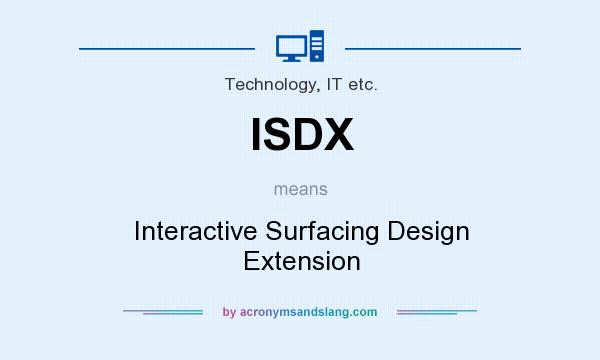 What does ISDX mean? It stands for Interactive Surfacing Design Extension