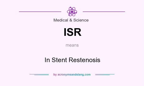 What does ISR mean? It stands for In Stent Restenosis