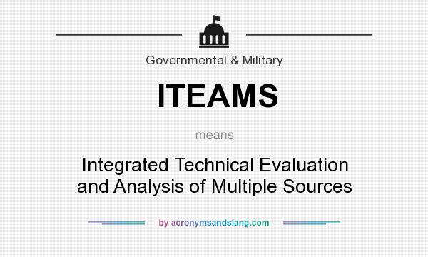 What does ITEAMS mean? It stands for Integrated Technical Evaluation and Analysis of Multiple Sources