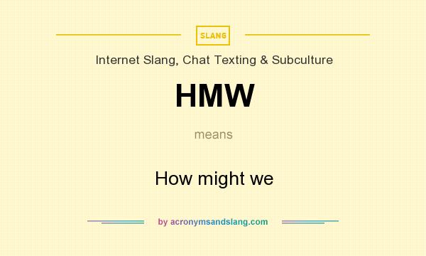What does HMW mean? It stands for How might we