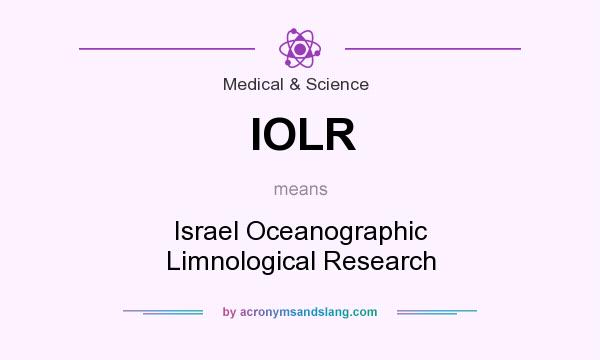 What does IOLR mean? It stands for Israel Oceanographic Limnological Research