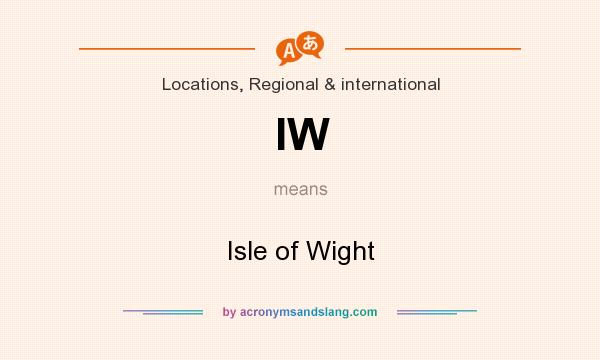 What does IW mean? It stands for Isle of Wight