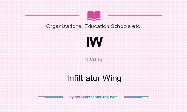 What does IW mean? It stands for Infiltrator Wing