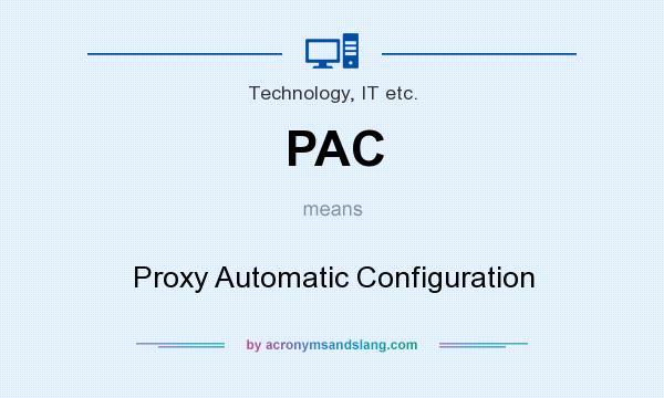 What does PAC mean? It stands for Proxy Automatic Configuration